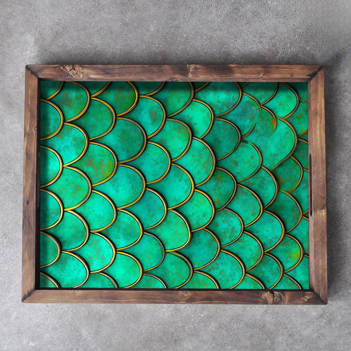 Aberto Design REF010 Bandeja de Madera Maciza 48x38x4 cm Elegancia Atemporal para el Hogar